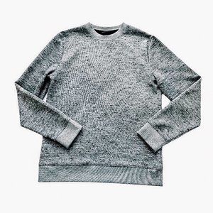 H&M Men's Gray Heathered Crew Neck Long Skeeves Polyester Sweatshirt S